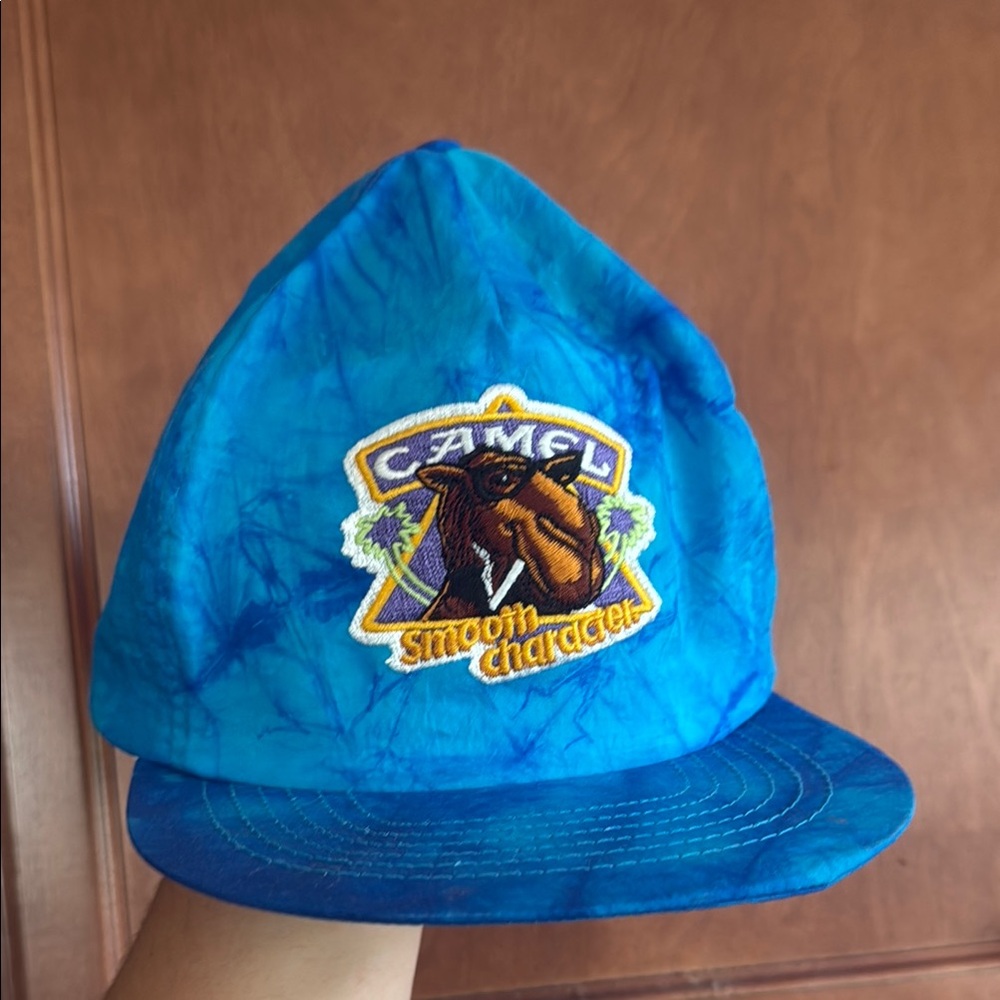 Camel Vintage Blue Tie Dye Logo Cap
